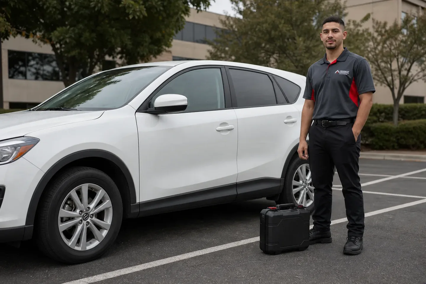 Locksmith opening a locked car door in Greenville, SC
